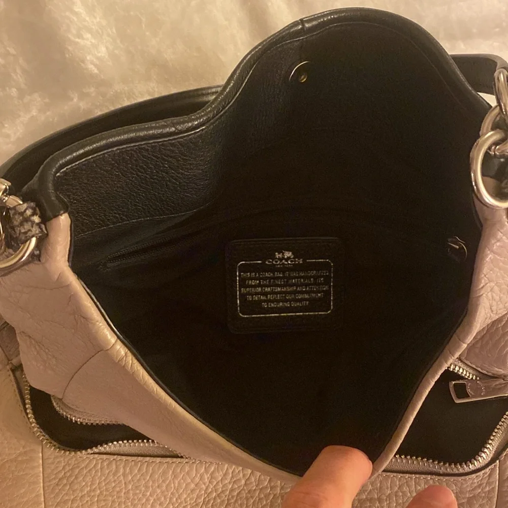 COACH Phoebe Hobo Shoulder Bag in Exotic Embossed Leather Trim - Picture 8 of 9